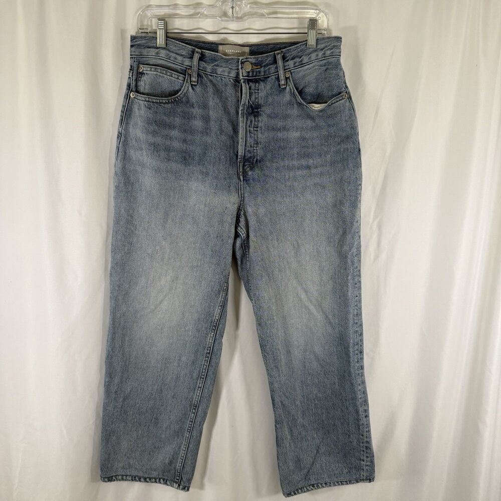Everlane The 90s Way High Jeans Womens 30 Straight Leg Button Fly Organic Cotton